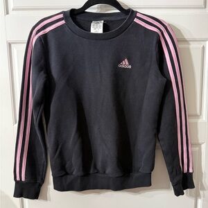 Adidas Black Crewneck with Pink Accents